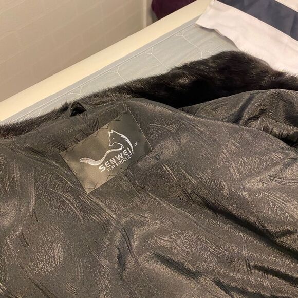 Real mink cropped coat, 3/4 sleeve, 100% mink, S-M - Picture 7 of 9